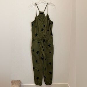 Storia Army Green Black Star Print Jumpsuit